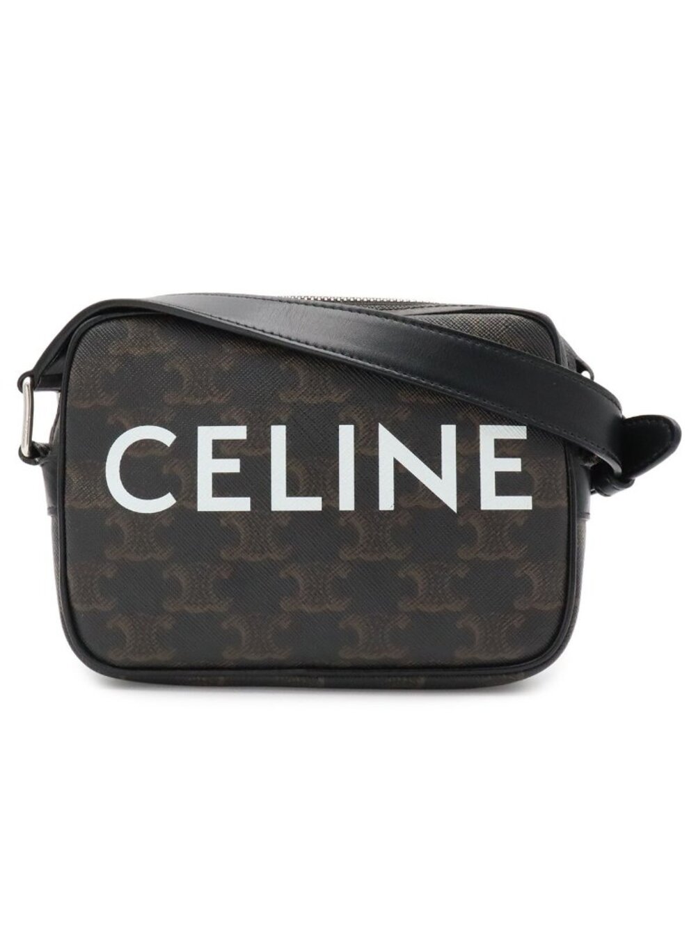 Celine Triomphe Mini Messenger Shoulder Bag Pochette Crossbody Canvas Leather